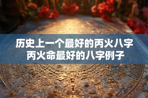 历史上一个最好的丙火八字 丙火命最好的八字例子