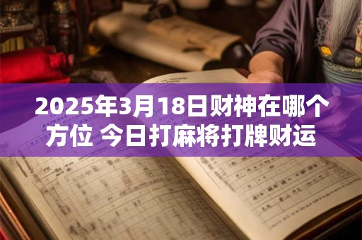 2025年3月18日财神在哪个方位 今日打麻将打牌财运方位！