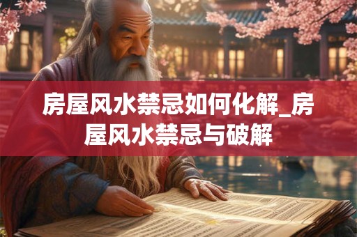 房屋风水禁忌如何化解_房屋风水禁忌与破解