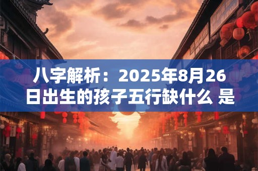 八字解析：2025年8月26日出生的孩子五行缺什么 是什么命