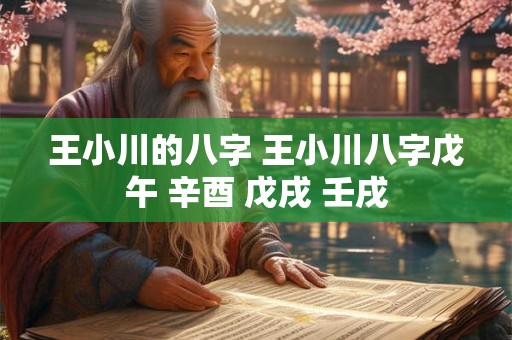 王小川的八字 王小川八字戊午 辛酉 戊戌 壬戌