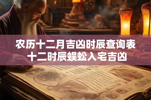 农历十二月吉凶时辰查询表 十二时辰蜈蚣入宅吉凶