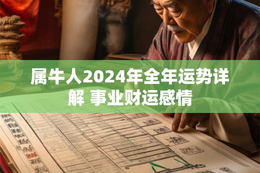 属牛人2024年全年运势详解 事业财运感情