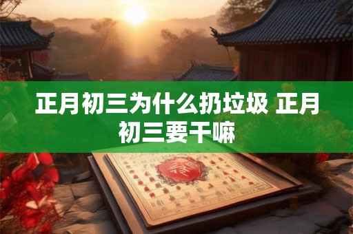 正月初三为什么扔垃圾 正月初三要干嘛
