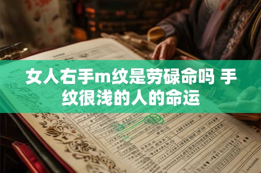 女人右手m纹是劳碌命吗 手纹很浅的人的命运