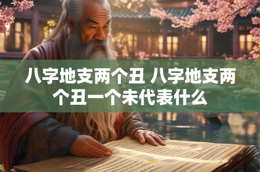 八字地支两个丑 八字地支两个丑一个未代表什么