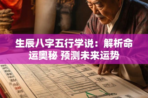 生辰八字五行学说:解析命运奥秘 预测未来运势 生辰八字五行学说:解析命运奥秘 预测未来运势