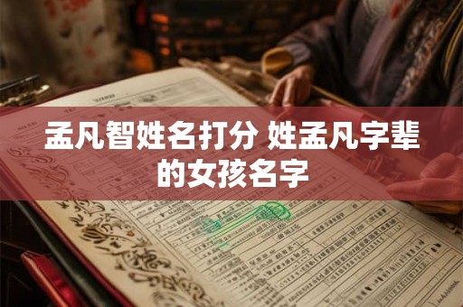 孟凡智姓名打分 姓孟凡字辈的女孩名字