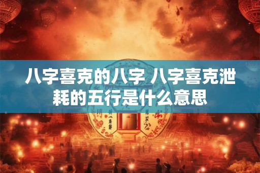 八字喜克的八字 八字喜克泄耗的五行是什么意思