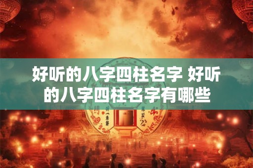 好听的八字四柱名字 好听的八字四柱名字有哪些