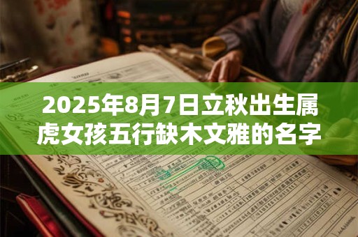 2025年8月7日立秋出生属虎女孩五行缺木文雅的名字