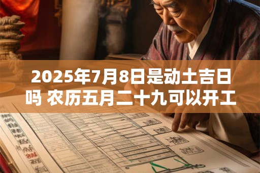 2025年7月8日是动土吉日吗 农历五月二十九可以开工动土吗