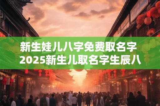 新生娃儿八字免费取名字 2025新生儿取名字生辰八字大全免费