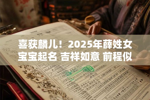 详细阅读:喜获麟儿!2025年薛姓女宝宝起名 吉祥如意 前程似锦! 喜获麟儿!2025年薛姓女宝宝起名 吉祥如意 前程似锦!