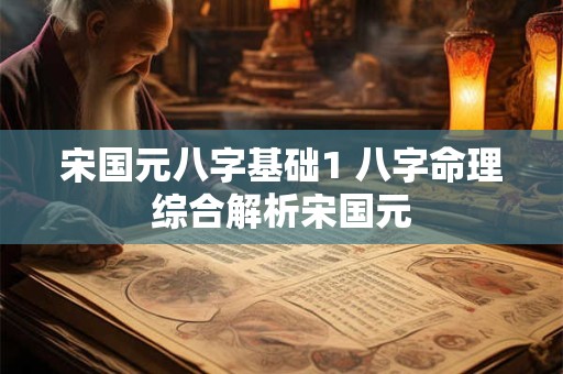 宋国元八字基础1 八字命理综合解析宋国元
