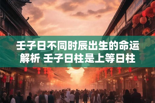 壬子日不同时辰出生的命运解析 壬子日柱是上等日柱吗