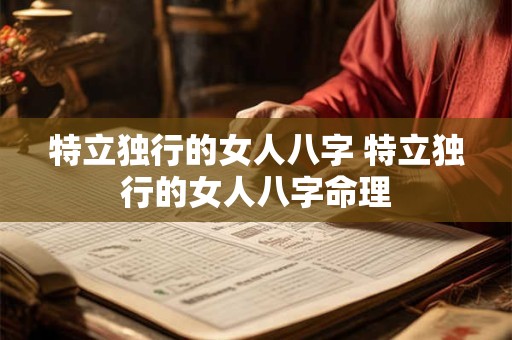 特立独行的女人八字 特立独行的女人八字命理