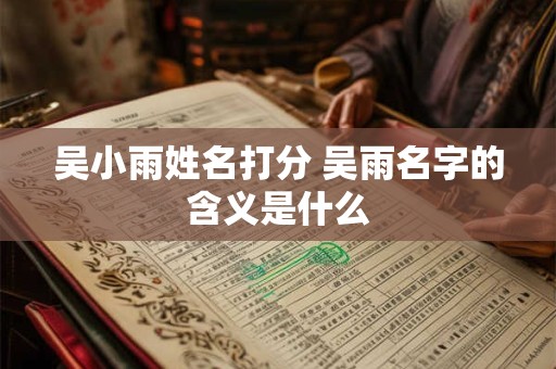 吴小雨姓名打分 吴雨名字的含义是什么
