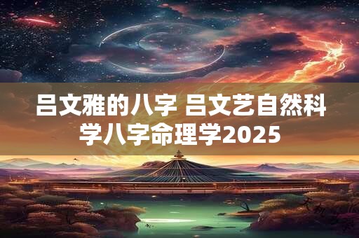吕文雅的八字 吕文艺自然科学八字命理学2025