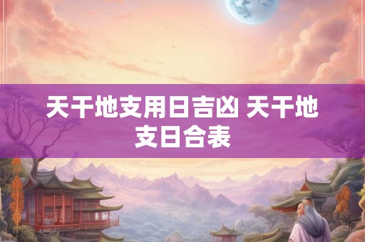天干地支用日吉凶 天干地支日合表