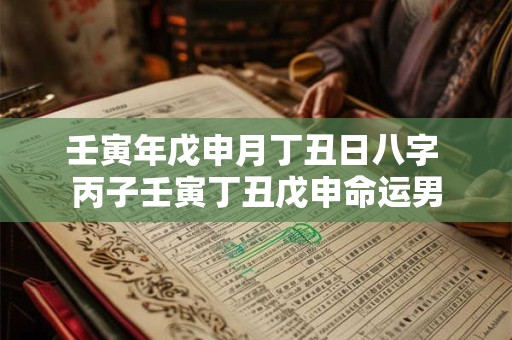 壬寅年戊申月丁丑日八字 丙子壬寅丁丑戊申命运男