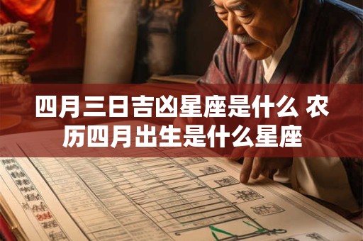 四月三日吉凶星座是什么 农历四月出生是什么星座