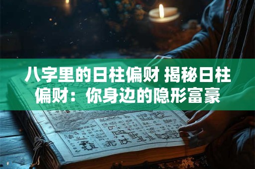 八字里的日柱偏财 揭秘日柱偏财：你身边的隐形富豪