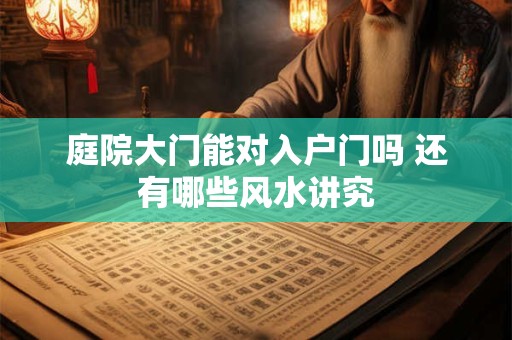 庭院大门能对入户门吗 还有哪些风水讲究