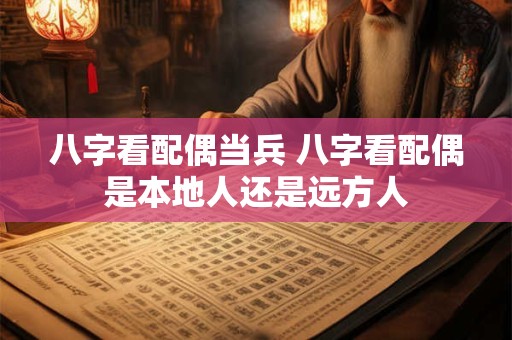 八字看配偶当兵 八字看配偶是本地人还是远方人