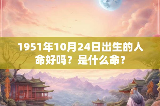 1951年10月24日出生的人命好吗？是什么命？