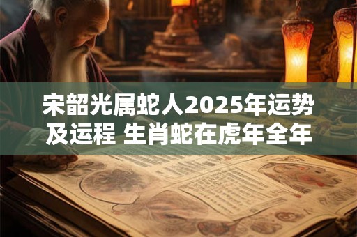 宋韶光属蛇人2025年运势及运程 生肖蛇在虎年全年每月运势如何