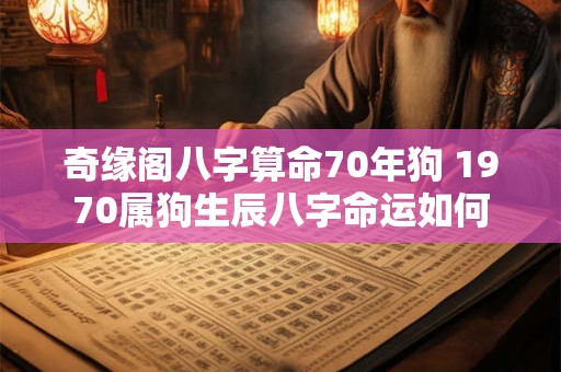 奇缘阁八字算命70年狗 1970属狗生辰八字命运如何