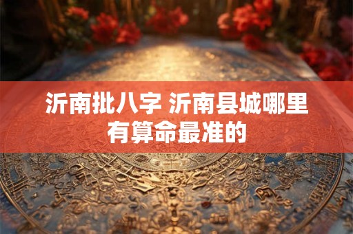 沂南批八字 沂南县城哪里有算命最准的