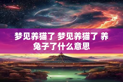 梦见养猫了 梦见养猫了 养兔子了什么意思