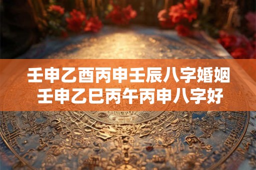 壬申乙酉丙申壬辰八字婚姻 壬申乙巳丙午丙申八字好吗
