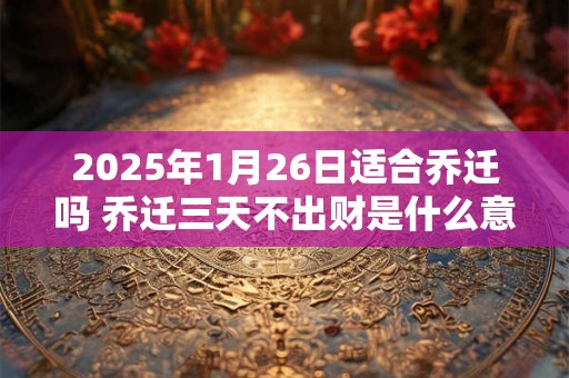 2025年1月26日适合乔迁吗 乔迁三天不出财是什么意思
