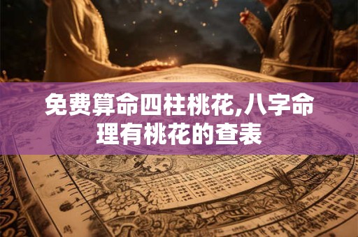 免费算命四柱桃花,八字命理有桃花的查表