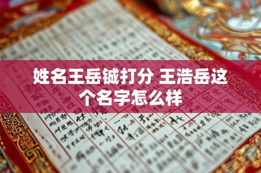 姓名王岳铖打分 王浩岳这个名字怎么样