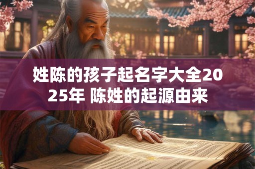 姓陈的孩子起名字大全2025年 陈姓的起源由来