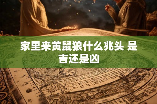 家里来黄鼠狼什么兆头 是吉还是凶