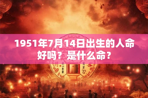 1951年7月14日出生的人命好吗？是什么命？