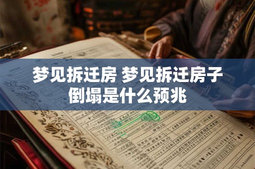 梦见拆迁房 梦见拆迁房子倒塌是什么预兆