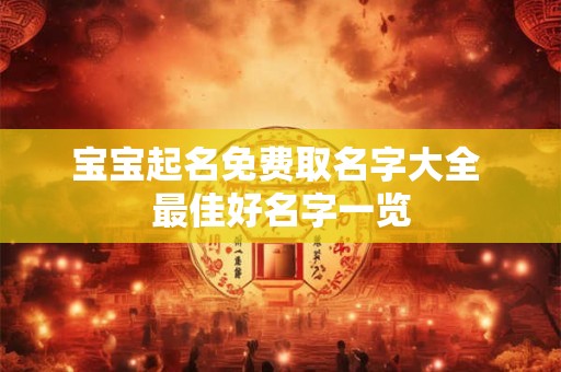 宝宝起名免费取名字大全 最佳好名字一览