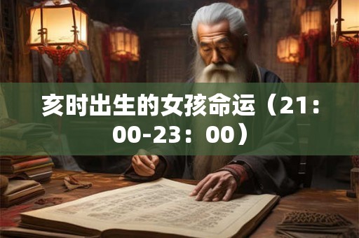 亥时出生的女孩命运（21：00-23：00）