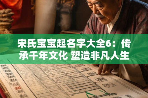 宋氏宝宝起名字大全6：传承千年文化 塑造非凡人生