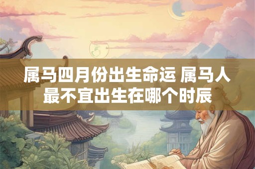 属马四月份出生命运 属马人最不宜出生在哪个时辰