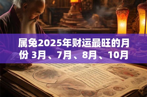 属兔2025年财运最旺的月份 3月、7月、8月、10月