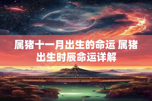 属猪十一月出生的命运 属猪出生时辰命运详解