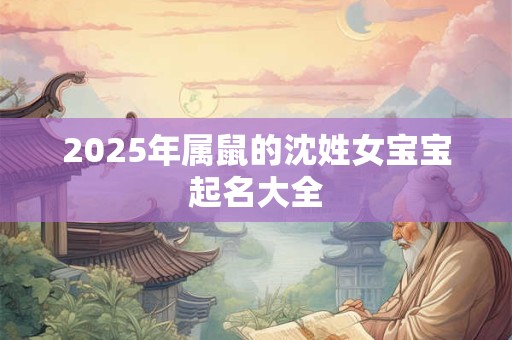 2025年属鼠的沈姓女宝宝起名大全