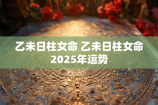 乙未日柱女命 乙未日柱女命2025年运势